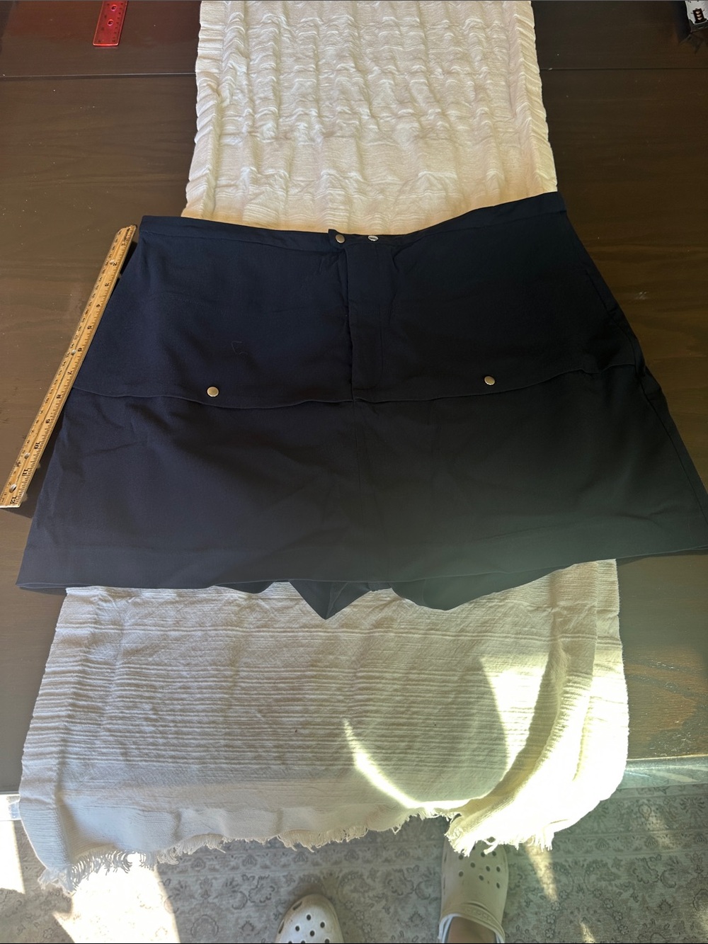 Modern Citizen Navy A-Line Mini Skort with Snap Accents NWOT